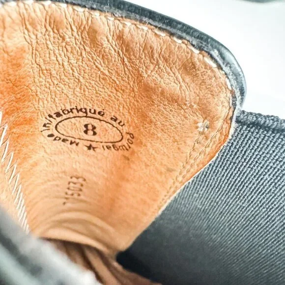 John Fluevog Paglia Black wedge Heels Leather Boots 8 - Picture 8 of 10